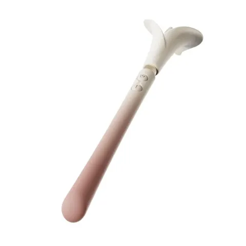 Роскошный вибромассажер Zalo – Calla Blossom Pink, двусторонний, с 2 моторами