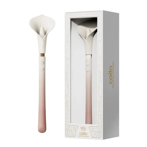 Роскошный вибромассажер Zalo – Calla Blossom Pink, двусторонний, с 2 моторами