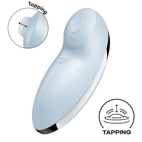 Вібростимулятор-пульсатор Satisfyer Tap & Climax 2 Blue, ефект постукування пальцем
