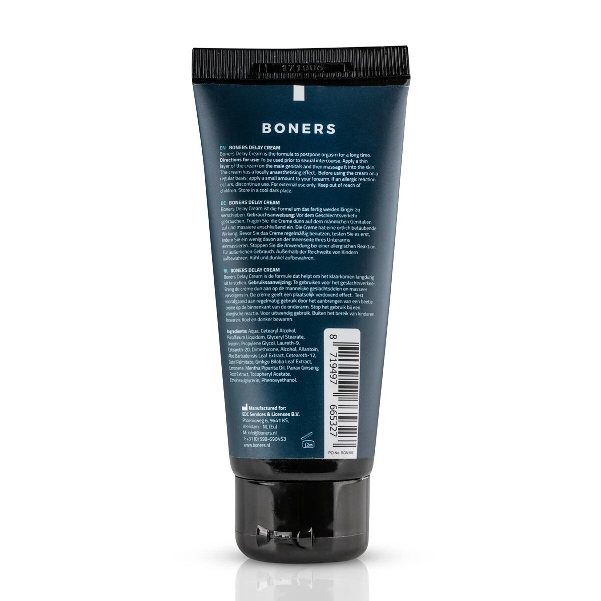Крем-пролонгатор для чоловіків Boners Delay Cream з анестетиком лауретом-9