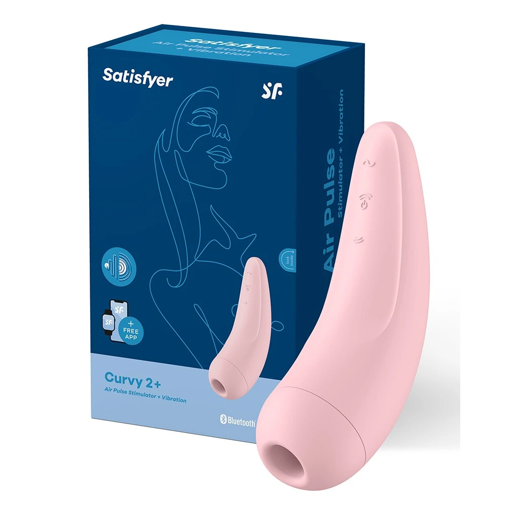 Вакуумний кліторальний вібратор - Satisfyer Curvy 2+ Pink (App)