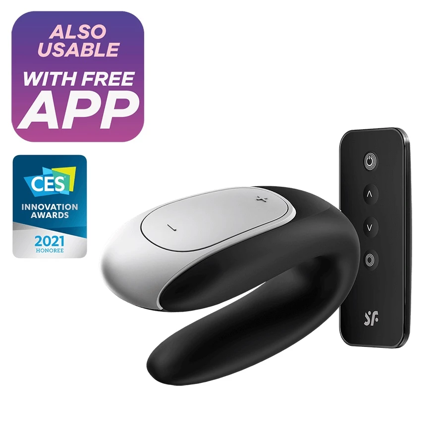 Вібратор для пар - Satisfyer Double Fun Black (App)